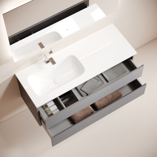 Тумба подвесная под раковину Sancos Folk FL120LGS левая 120 см Grey soft